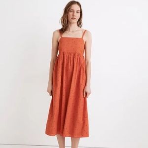 Madewell XXL Eyelet Summertime Cami Midi Dress in Color Rusted Clay NWT